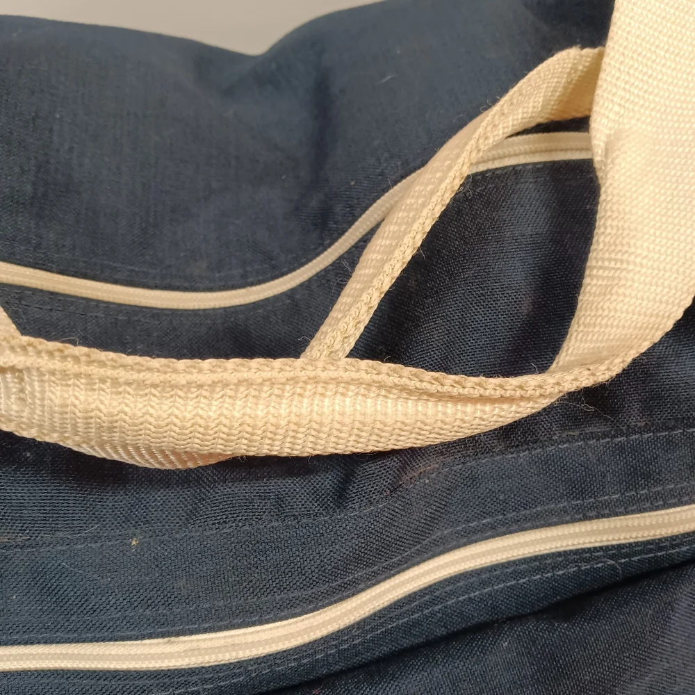 Vintage West Marine Navy/White Nylon Sailing Duffle Bag